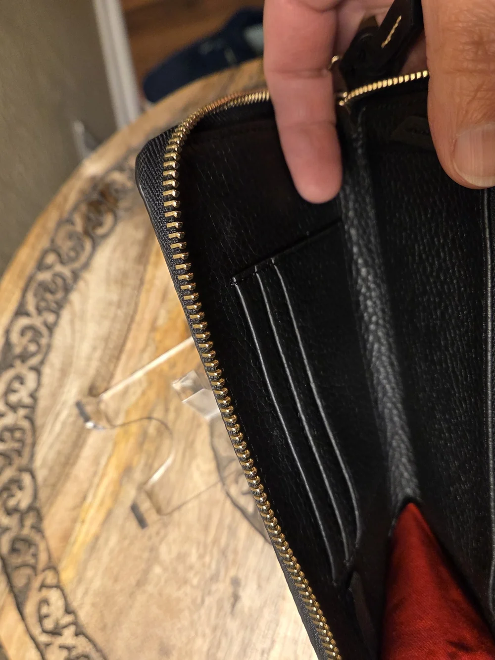 Dooney & Bourke Black Pebbled Leather Wristlet/Wallet